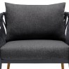 Armen Living Ipanema Outdoor Teak Wood and Rope Lounge Chair with Dark Grey Olefin Close View