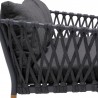Armen Living Ipanema Outdoor Teak Wood and Rope Sofa with Dark Grey Olefin- Arm View
