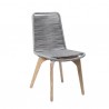 Armen Living Island Outdoor Light Eucalyptus Wood And Grey Rope Dining Chairs 4