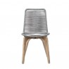 Armen Living Island Outdoor Light Eucalyptus Wood And Grey Rope Dining Chairs 3