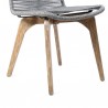 Armen Living Island Outdoor Light Eucalyptus Wood And Grey Rope Dining Chairs 5