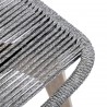 Island Outdoor Patio Eucalyptus Wood Dining Chair in Light Finish with Silver Rope - Seat Close-Up