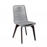 Armen Living Island Outdoor Dark Eucalyptus Wood And Silver Rope Dining Chairs 3