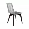 Armen Living Island Outdoor Dark Eucalyptus Wood And Silver Rope Dining Chairs 4 - Armen Living Island Outdoor Dark Eucalyptus Wood And Silver Rope Dining Chairs 4