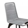Armen Living Island Outdoor Dark Eucalyptus Wood And Silver Rope Dining Chairs 6