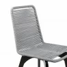 Armen Living Island Outdoor Dark Eucalyptus Wood And Silver Rope Dining Chairs 6 - Armen Living Island Outdoor Dark Eucalyptus Wood And Silver Rope Dining Chairs 6