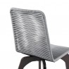 Armen Living Island Outdoor Dark Eucalyptus Wood And Silver Rope Dining Chairs 7