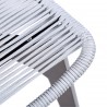 Island Outdoor Patio Eucalyptus Wood Dining Chair in Dark Finish with Silver Rope - Seat Close-Up