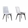 Armen Living Island Outdoor Dark Eucalyptus Wood And Silver Rope Dining Chairs 2 - Armen Living Island Outdoor Dark Eucalyptus Wood And Silver Rope Dining Chairs 2