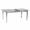 Armen Living Ivan Extension Dining Table in Brushed Stainless Steel and Gray Tempered Glass Top - Extended - Armen Living Ivan Extension Dining Table in Brushed Stainless Steel and Gray Tempered Glass Top - Extended
