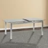 Armen Living Ivan Extension Dining Table in Brushed Stainless Steel and Gray Tempered Glass Top - Lifestyle - Armen Living Ivan Extension Dining Table in Brushed Stainless Steel and Gray Tempered Glass Top - Lifestyle