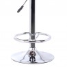 Armen Living Java Barstool in Chrome finish with Walnut wood and Black Faux Leather Bottom