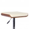 Armen Living Java Barstool in Chrome finish with Walnut wood and Cream Faux Leather Seat