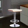 Armen Living Java Barstool in Chrome finish with Walnut wood and Cream Faux Leather