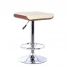 Armen Living Java Barstool in Chrome finish with Walnut wood and Cream Faux Leather Front