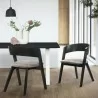 Armen Living Jackie Mid-Century Upholstered Dining Chairs in Black finish - Set of 2 - Armen Living Jackie Mid-Century Upholstered Dining Chairs in Black finish - Set of 2