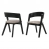 Armen Living Jackie Mid-Century Upholstered Dining Chairs in Black finish - Set of 2 01