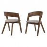 Armen Living Jackie Mid-Century Upholstered Dining Chairs In Walnut finish - Set of 2 01
