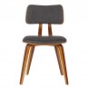 Jaguar Mid-Century Dining Chair in Walnut Wood and Charcoal Fabric 02