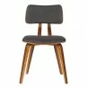 Jaguar Mid-Century Dining Chair in Walnut Wood and Charcoal Fabric 02 - Jaguar Mid-Century Dining Chair in Walnut Wood and Charcoal Fabric 02