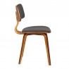 Jaguar Mid-Century Dining Chair in Walnut Wood and Charcoal Fabric 03
