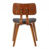 Jaguar Mid-Century Dining Chair in Walnut Wood and Charcoal Fabric 06