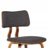 Jaguar Mid-Century Dining Chair in Walnut Wood and Charcoal Fabric 05