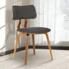 Jaguar Mid-Century Dining Chair in Walnut Wood and Charcoal Fabric - Jaguar Mid-Century Dining Chair in Walnut Wood and Charcoal Fabric