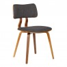 Jaguar Mid-Century Dining Chair in Walnut Wood and Charcoal Fabric 01