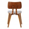 Jaguar Mid-Century Dining Chair in Walnut Wood and Gray Fabric 07