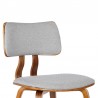 Jaguar Mid-Century Dining Chair in Walnut Wood and Gray Fabric 06