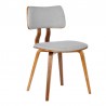 Jaguar Mid-Century Dining Chair in Walnut Wood and Gray Fabric 01
