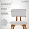 Jaguar Mid-Century Dining Chair in Walnut Wood and Gray Fabric 06