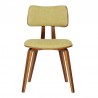 Jaguar Mid-Century Dining Chair in Walnut Wood and Green Fabric 05