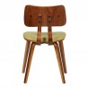 Jaguar Mid-Century Dining Chair in Walnut Wood and Green Fabric 06
