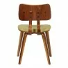 Jaguar Mid-Century Dining Chair in Walnut Wood and Green Fabric 06 - Jaguar Mid-Century Dining Chair in Walnut Wood and Green Fabric 06