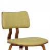 Jaguar Mid-Century Dining Chair in Walnut Wood and Green Fabric 07