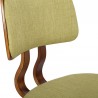 Jaguar Mid-Century Dining Chair in Walnut Wood and Green Fabric 08