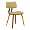 Jaguar Mid-Century Dining Chair in Walnut Wood and Green Fabric 03