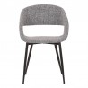 Armen Living Jocelyn Mid-Century Gray Dining Accent Chair With Black Metal Legs 02