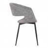 Armen Living Jocelyn Mid-Century Gray Dining Accent Chair With Black Metal Legs 01
