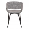 Armen Living Jocelyn Mid-Century Gray Dining Accent Chair With Black Metal Legs 05