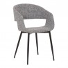 Armen Living Jocelyn Mid-Century Gray Dining Accent Chair With Black Metal Legs 03