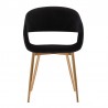 Jocelyn Mid-Century Black Dining Accent Chair with Gold Metal Legs 03
