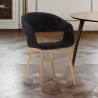 Jocelyn Mid-Century Black Dining Accent Chair with Gold Metal Legs