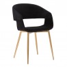 Jocelyn Mid-Century Black Dining Accent Chair with Gold Metal Legs 01