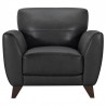 Armen Living Jedd Contemporary Chair In Genuine Leather With Brown Wood Legs 4