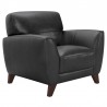 Armen Living Jedd Contemporary Chair In Genuine Leather With Brown Wood Legs 3