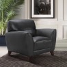 Jedd Contemporary Chair in Genuine Black Leather with Brown Wood Legs - Lifestyle