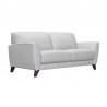 Armen Living Jedd Contemporary Sofa in Genuine Dove Gray Leather with Brown Wood Legs Side